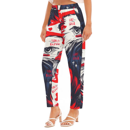 USA love Print Women's Loose Straight-leg Pants