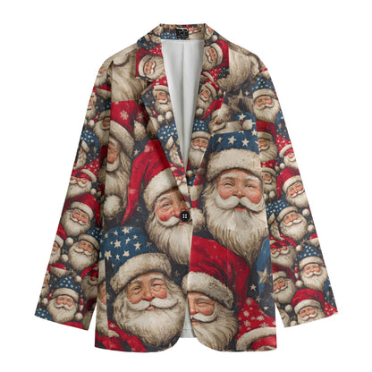 Santas Print Women's Leisure Blazer | 245GSM Cotton