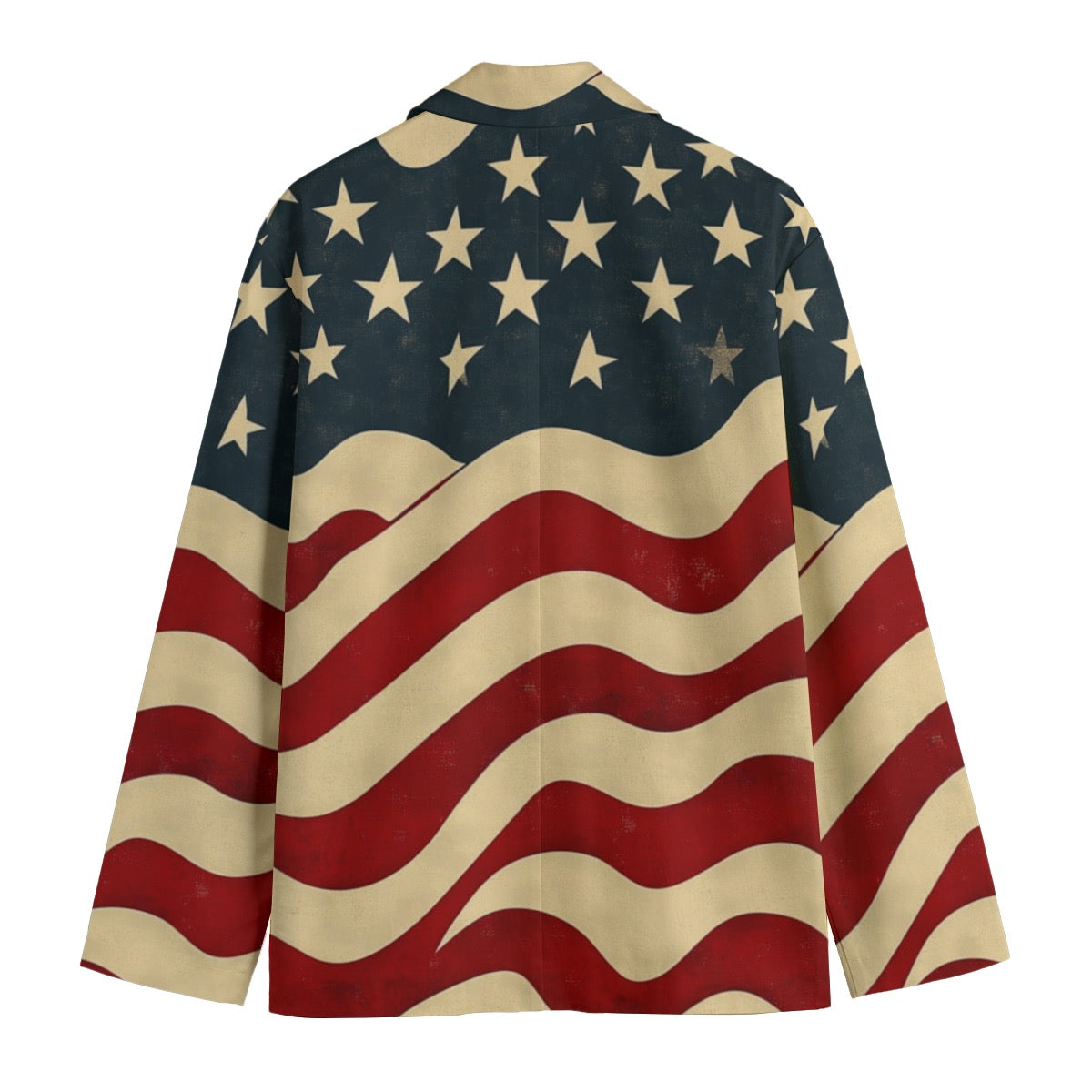 USA  Print Men's Casual Flat Lapel Collar Blazer | 245GSM Cotton