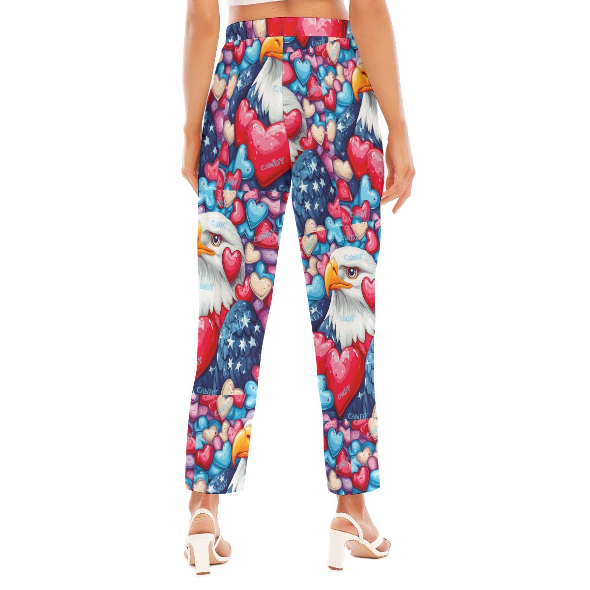 Vday 3, Print Women's Loose Straight-leg Pants