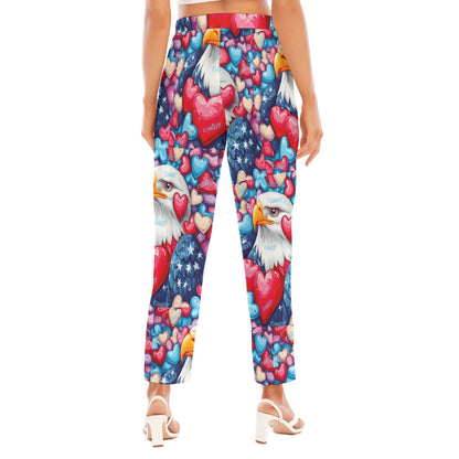 Vday 3, Print Women's Loose Straight-leg Pants
