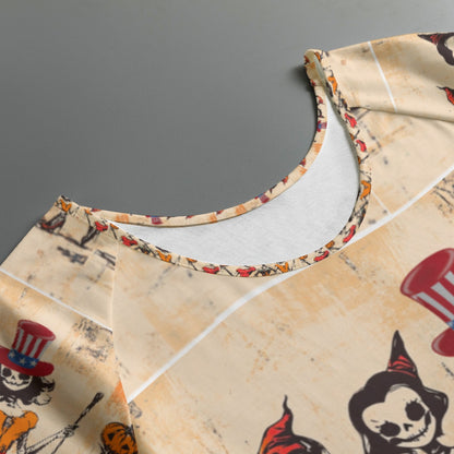 USA Halloween 1, Print Women's Round Neck T-shirt With Raglan Sleeve