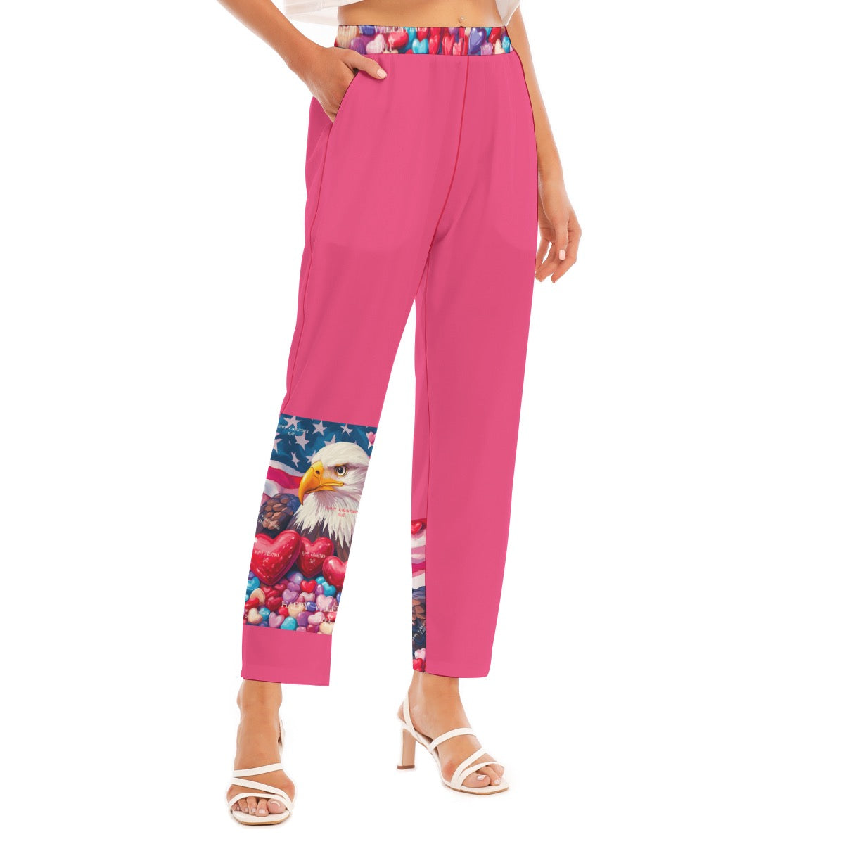 Vday Print Women's Loose Straight-leg Pants