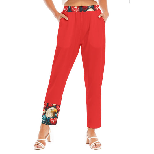 V day  Print Women's Loose Straight-leg Pants