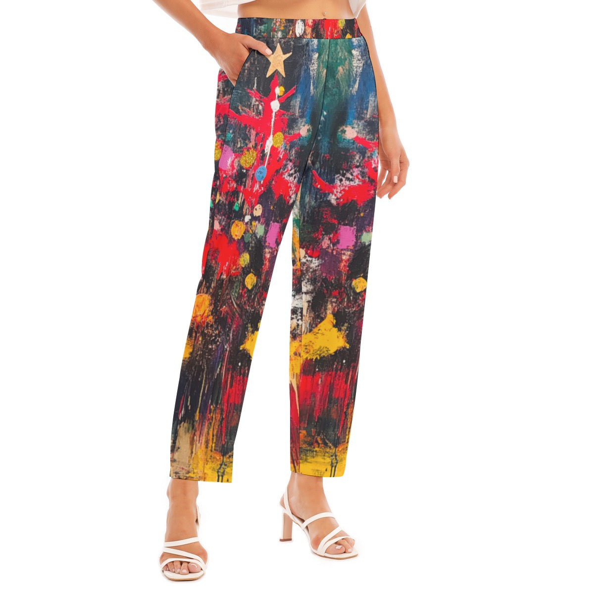 Christmas 2 Print Women's Loose Straight-leg Pants