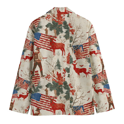 Thanksgiving 1,  Print Men's Casual Flat Lapel Collar Blazer | 245GSM Cotton