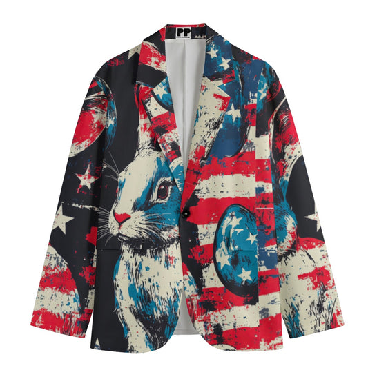 Easter 2,  Print Men's Casual Flat Lapel Collar Blazer | 245GSM Cotton