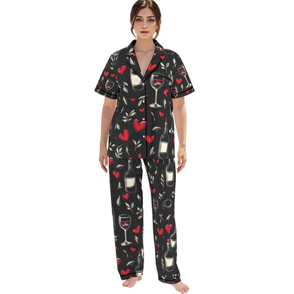 Voentines  print Women'S Trousers Pajamas Set