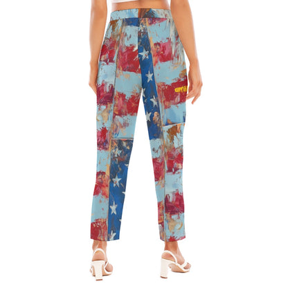 Usa eagle, Print Women's Loose Straight-leg Pants