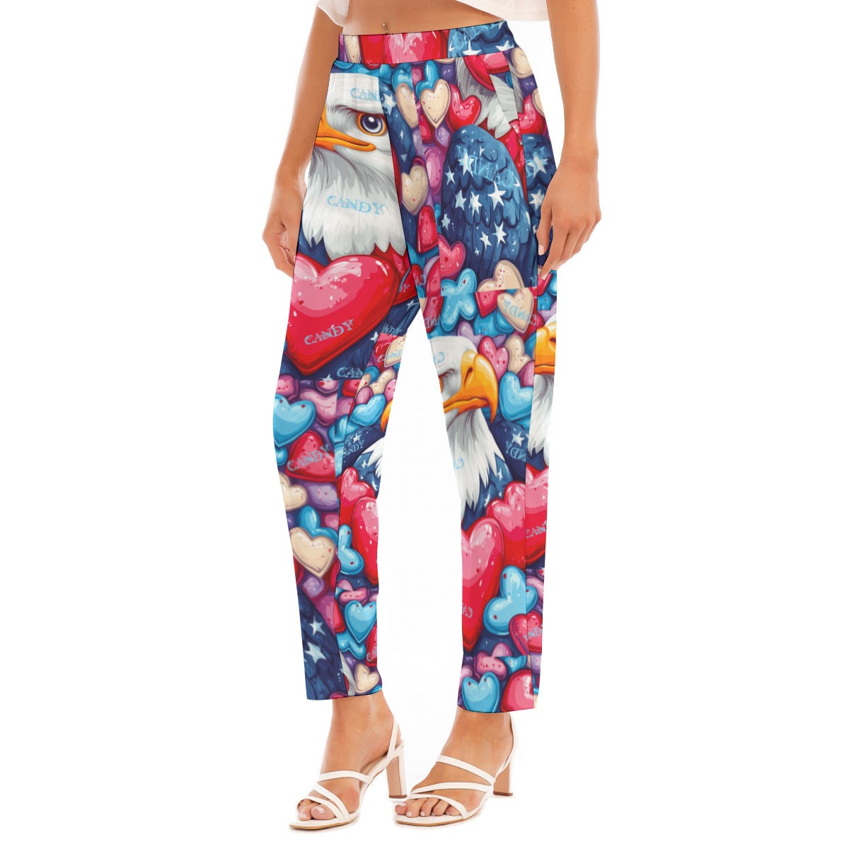 Vday 3, Print Women's Loose Straight-leg Pants