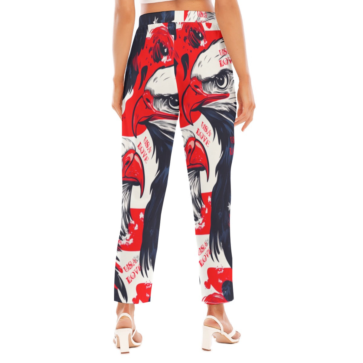 USA love Print Women's Loose Straight-leg Pants