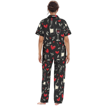 Voentines  print Women'S Trousers Pajamas Set