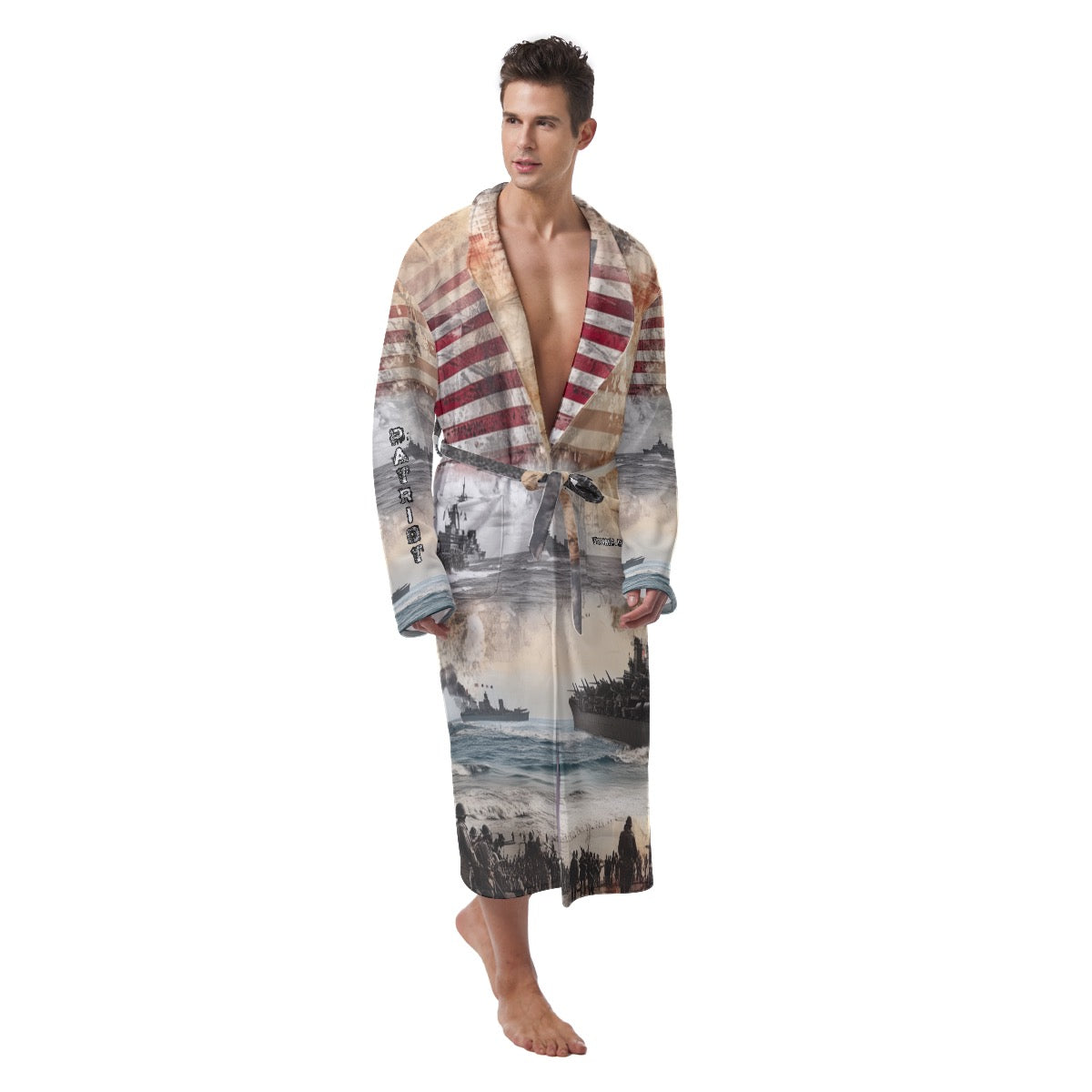 American theme Print Men's Heavy Fleece Robe