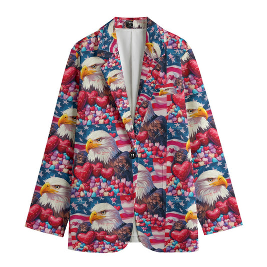 V day 1,  Print Women's Leisure Blazer | 245GSM Cotton