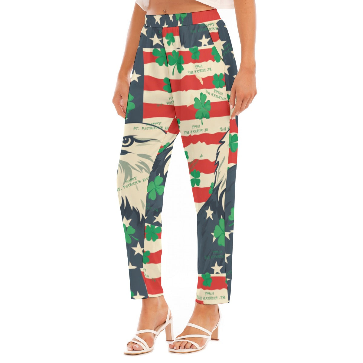 St. Patrick’s day Print Women's Loose Straight-leg Pants