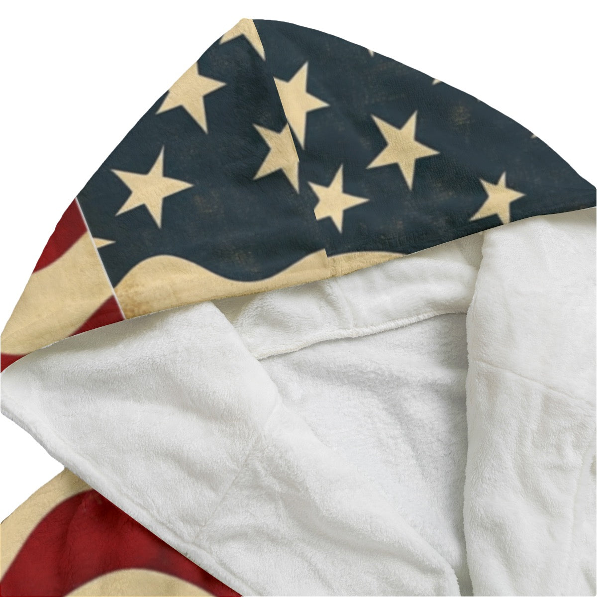 Flag USA trump patriot,  Print Unisex Flannel Hooded bathrobe