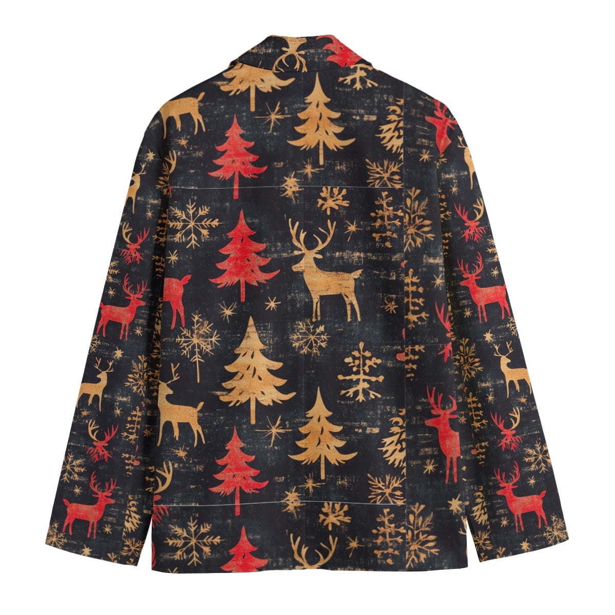 Christmas 1, Print Men's Casual Flat Lapel Collar Blazer