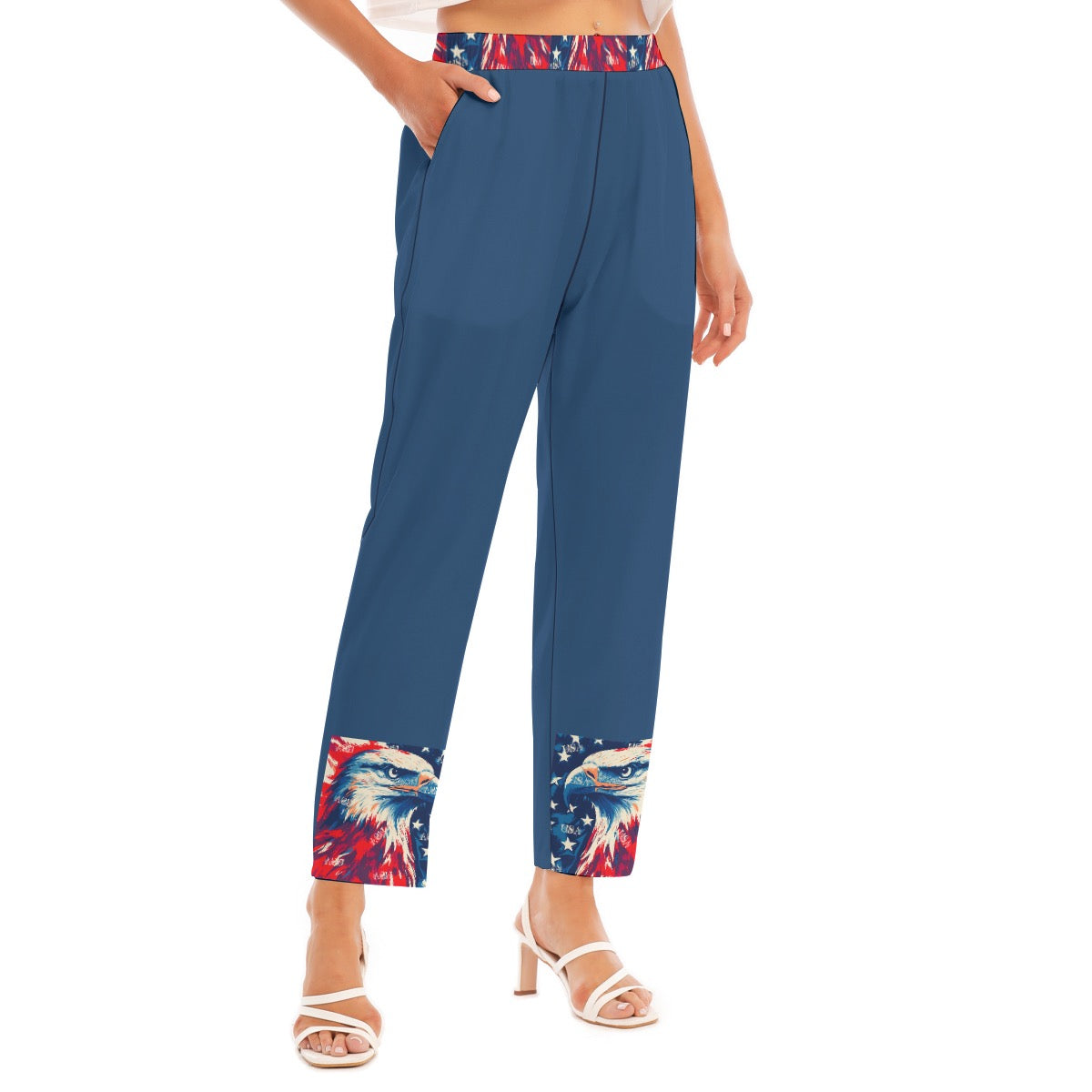 Eagle/usa  Print Women's Loose Straight-leg Pants