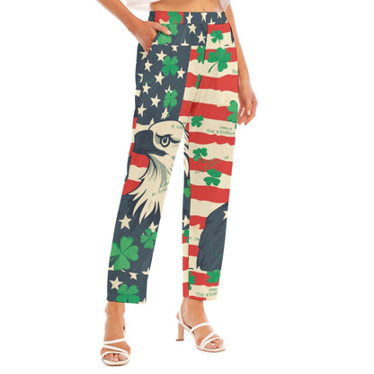 St. Patrick’s day Print Women's Loose Straight-leg Pants