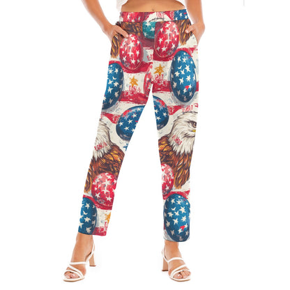 Easter 2, Print Women's Loose Straight-leg Pants
