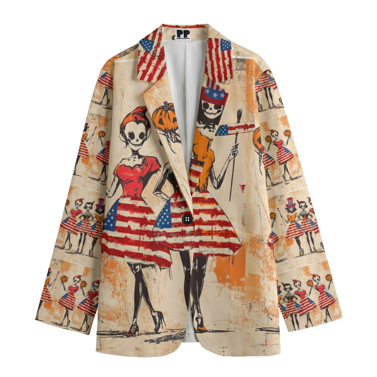USA Halloween  1, Print Women's Leisure Blazer | 245GSM Cotton