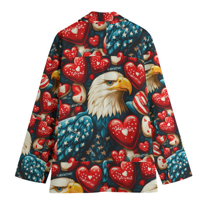 V day 2, Print Women's Leisure Blazer | 245GSM Cotton