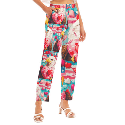 V-day 2, Print Women's Loose Straight-leg Pants
