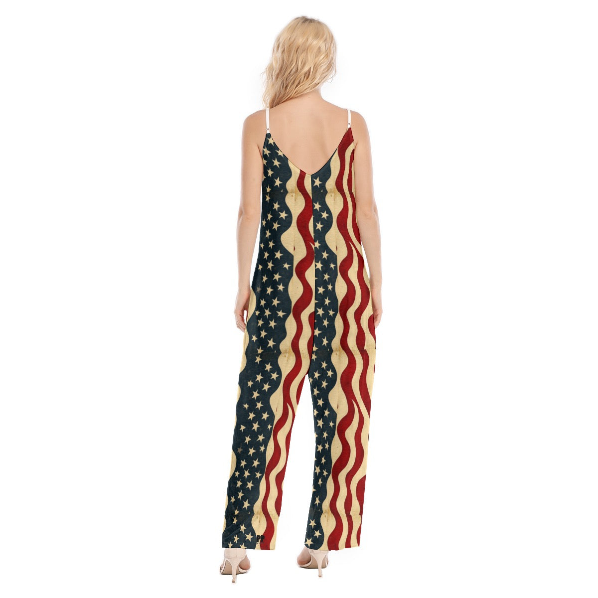 Trump/flag, Print Women's Loose Cami Jumpsuit