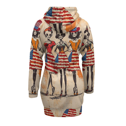 USA Halloween 1, Print Women's Pullover Hoodie With Raglan Sleeve