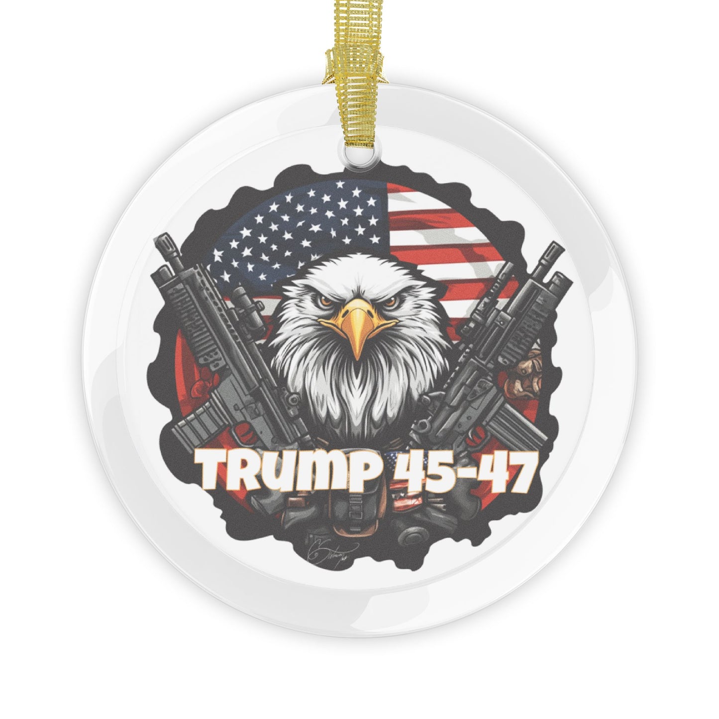 Trump Christmas Glass Ornaments