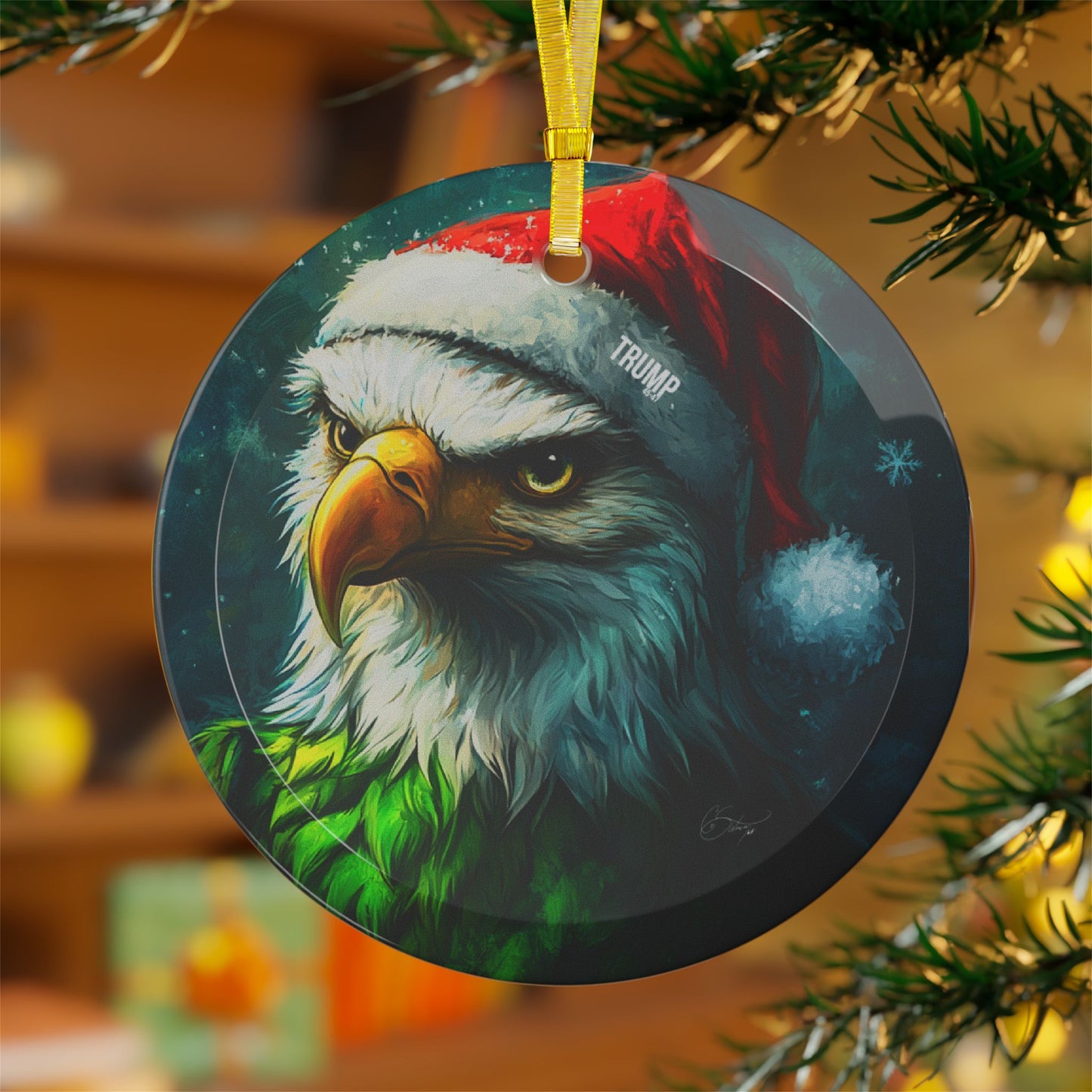 Eagle trump Glass Ornaments