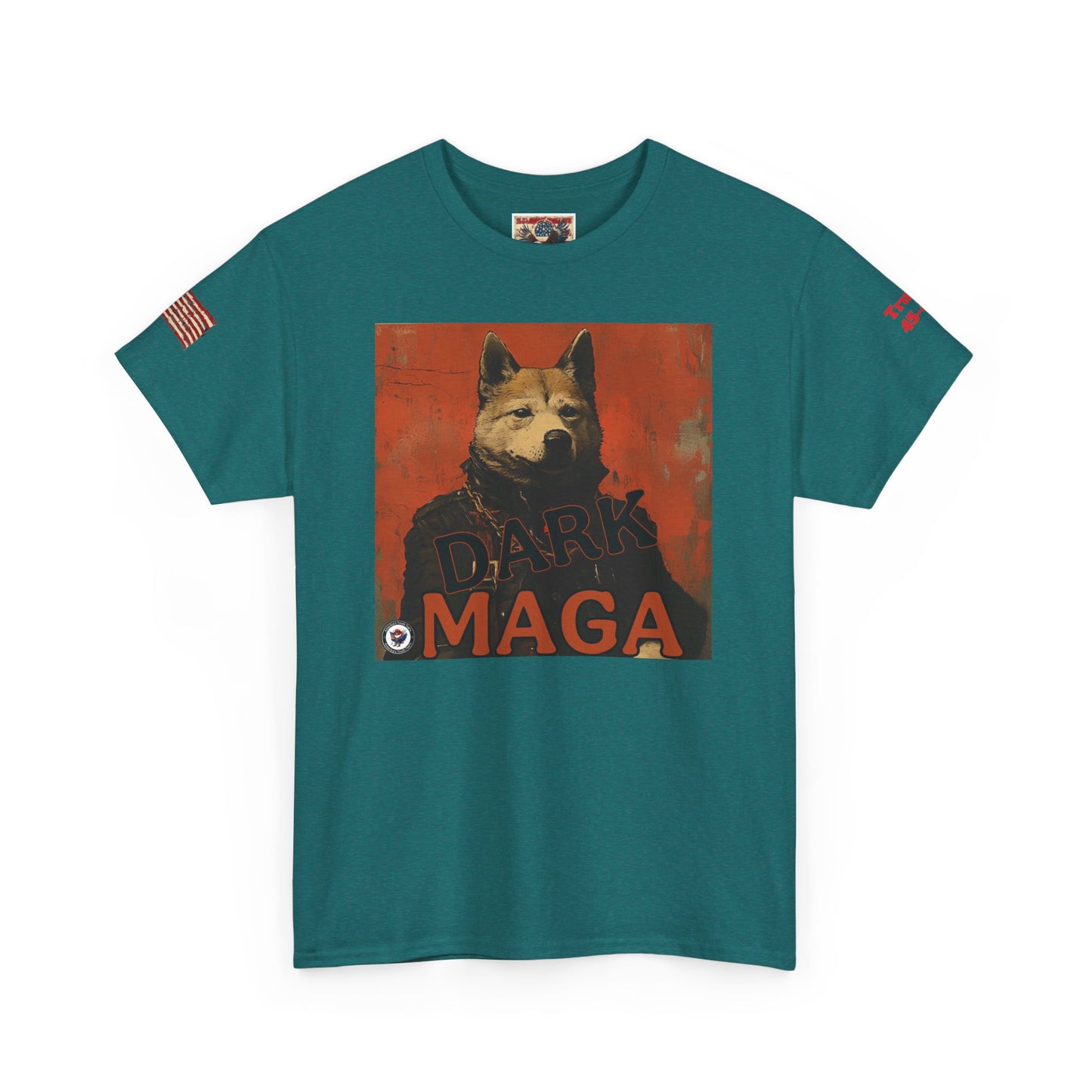 Dark MAGA d.o.g.e patriotic print, Unisex Heavy Cotton Tee