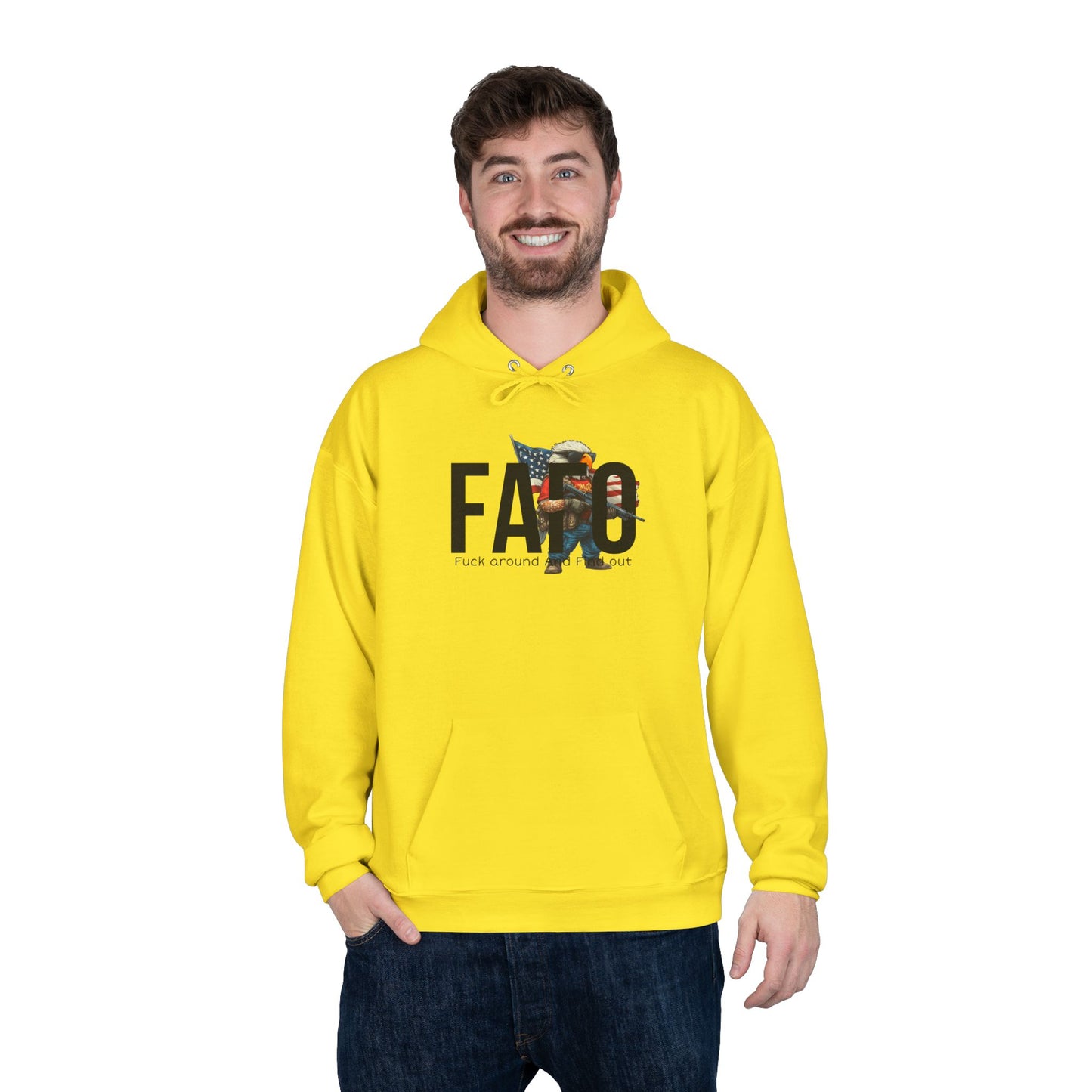 FAFO Trump print, Unisex EcoSmart® Pullover Hoodie Sweatshirt