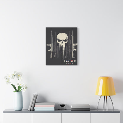 Trump print with skulls and guns, Matte Canvas, Stretched, 1.25"
