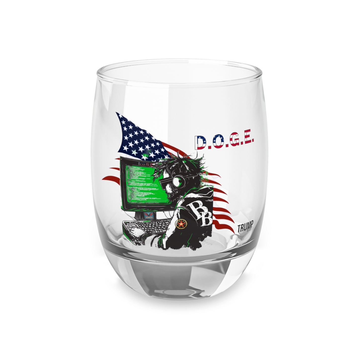 Doge big Balz Trump Print, Whiskey Glass