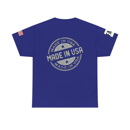 R- patriotic red white and badass trump print, Unisex Heavy Cotton Tee