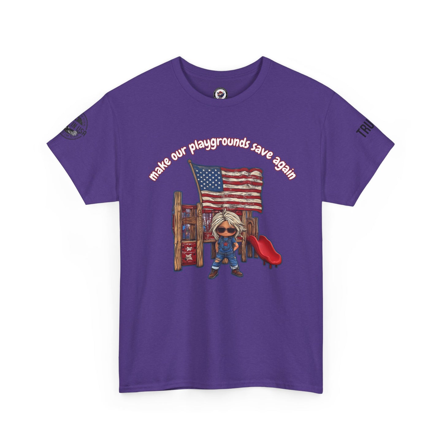 Make our playgrounds safe again trump print, Unisex Heavy Cotton Tee