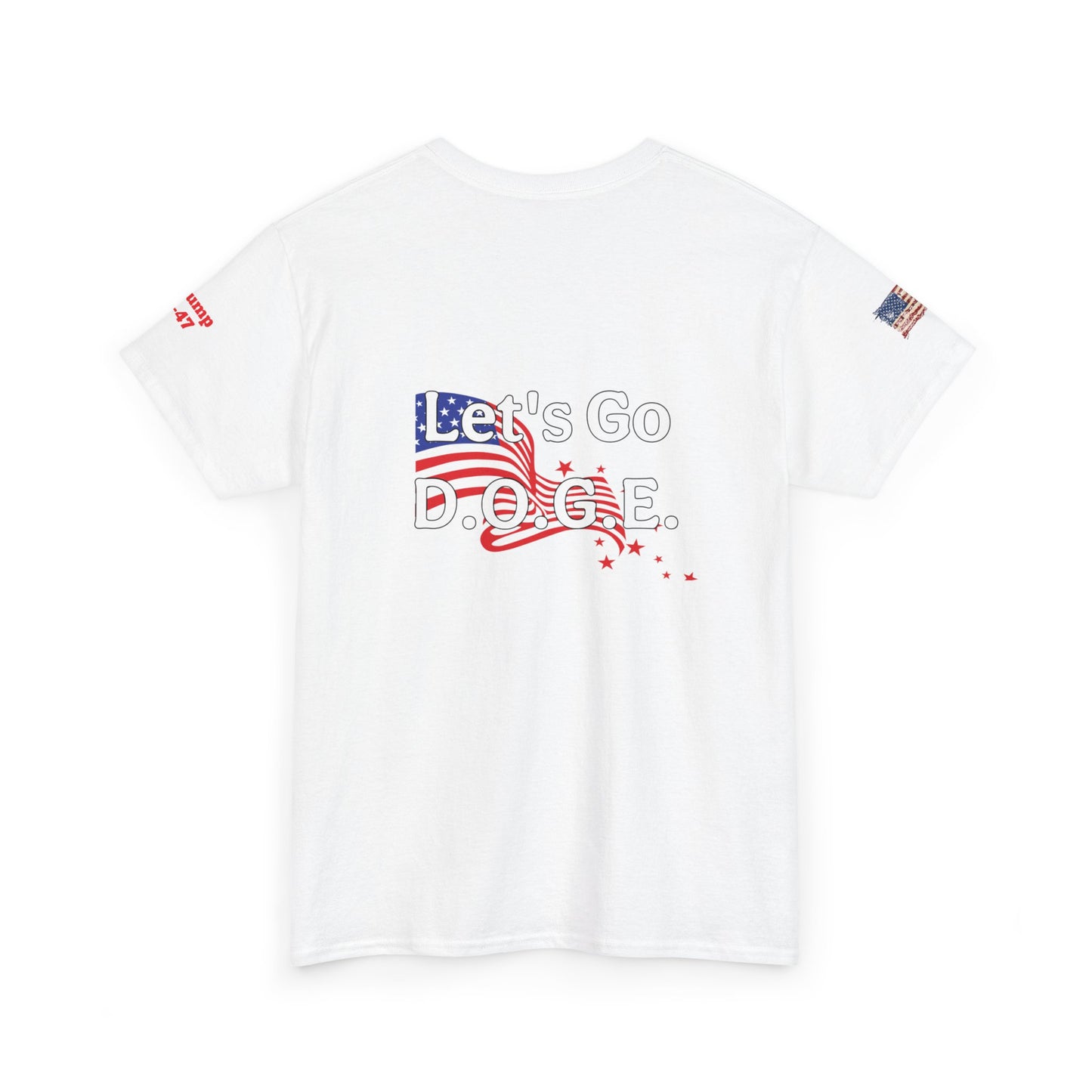 Dark MAGA d.o.g.e patriotic print, Unisex Heavy Cotton Tee