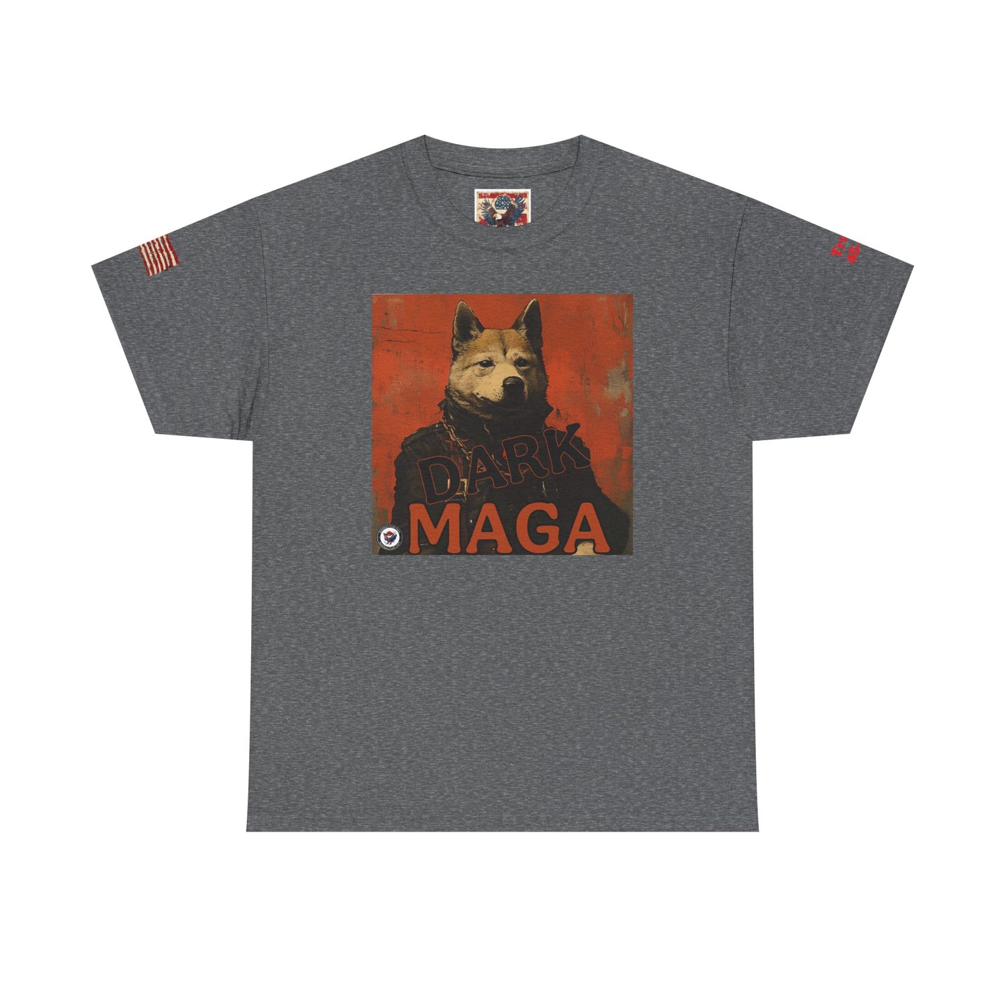 Dark MAGA d.o.g.e patriotic print, Unisex Heavy Cotton Tee