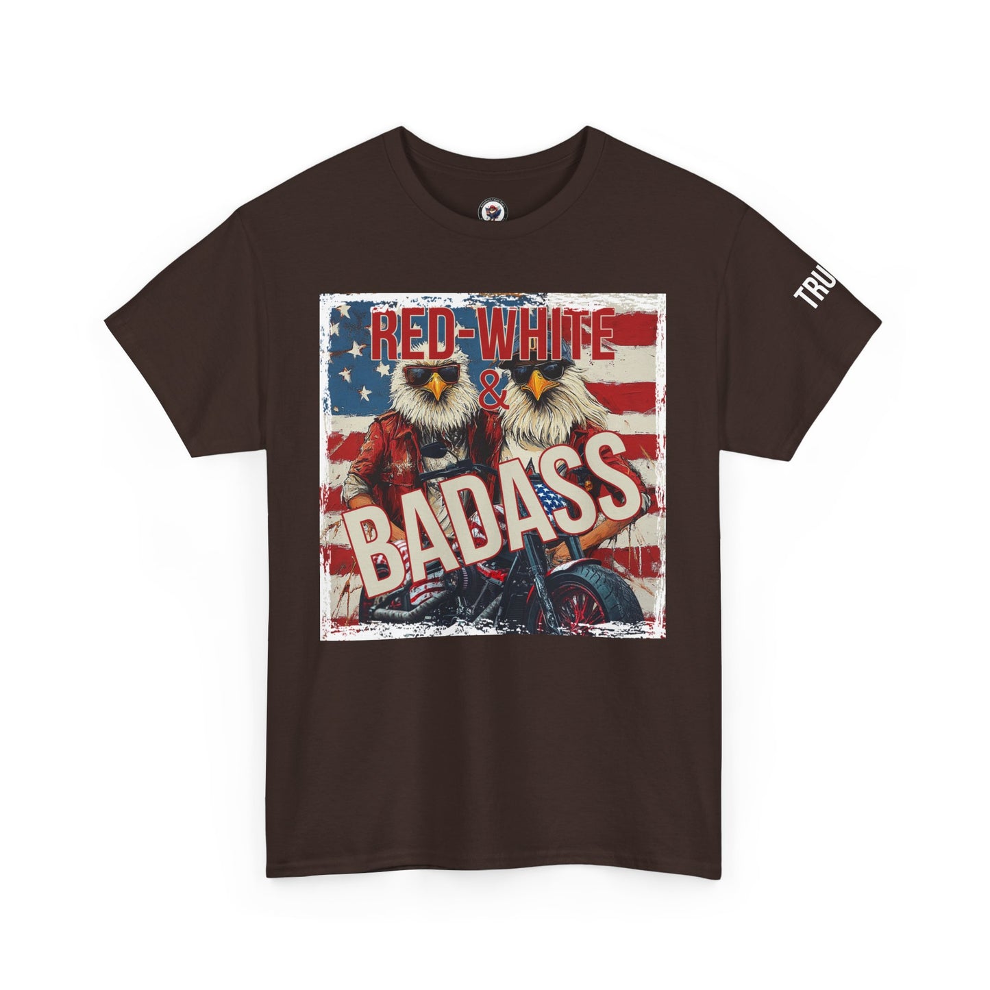 Red white and baddass trump print,Unisex Heavy Cotton Tee