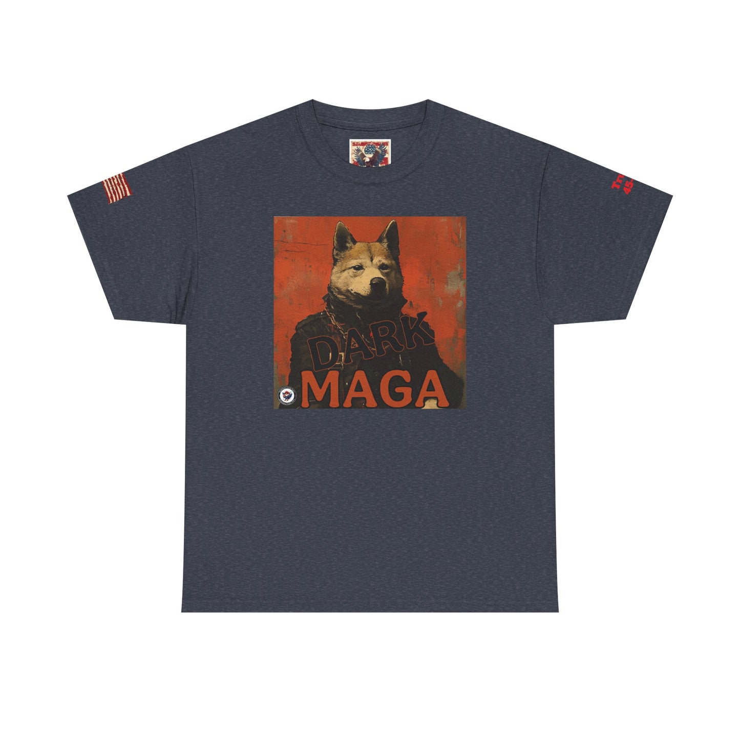 Dark MAGA d.o.g.e patriotic print, Unisex Heavy Cotton Tee