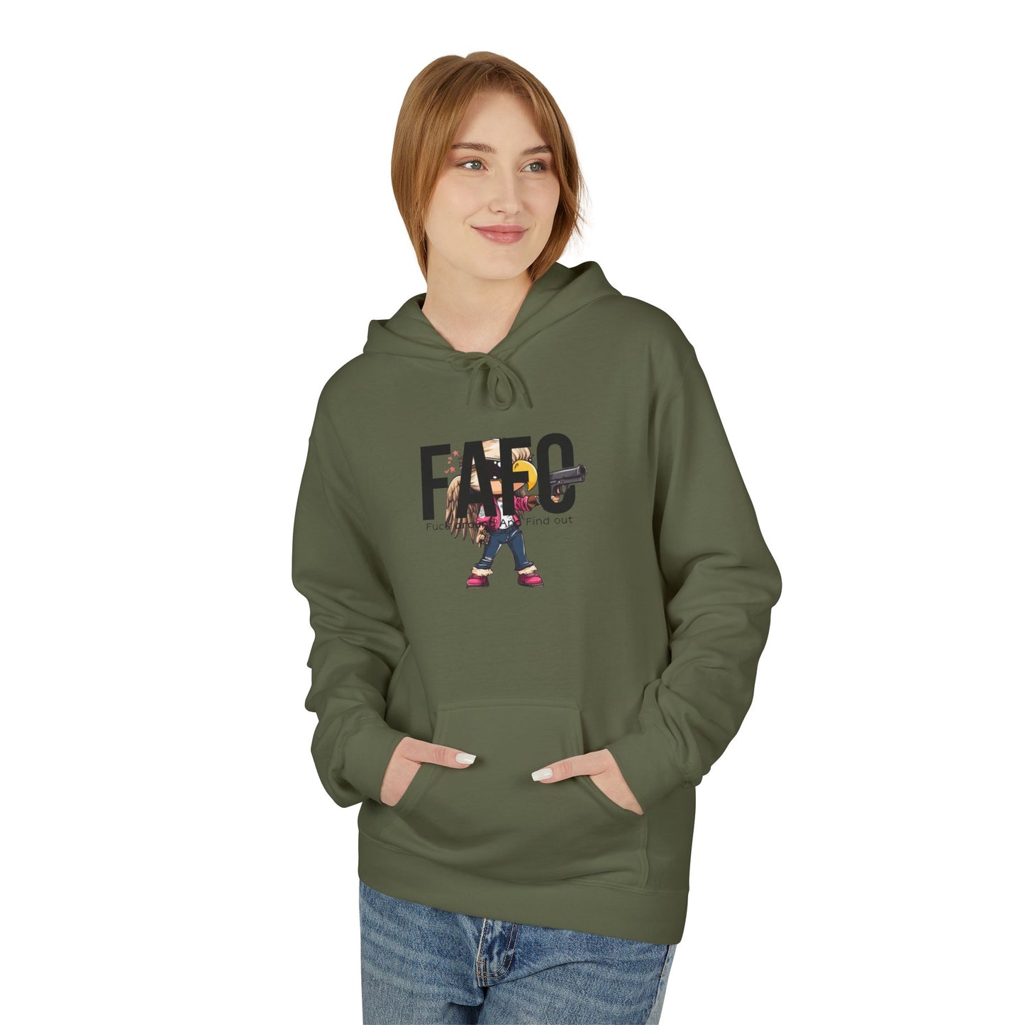 Fafo trump print, Unisex Midweight Softstyle Fleece Hoodie