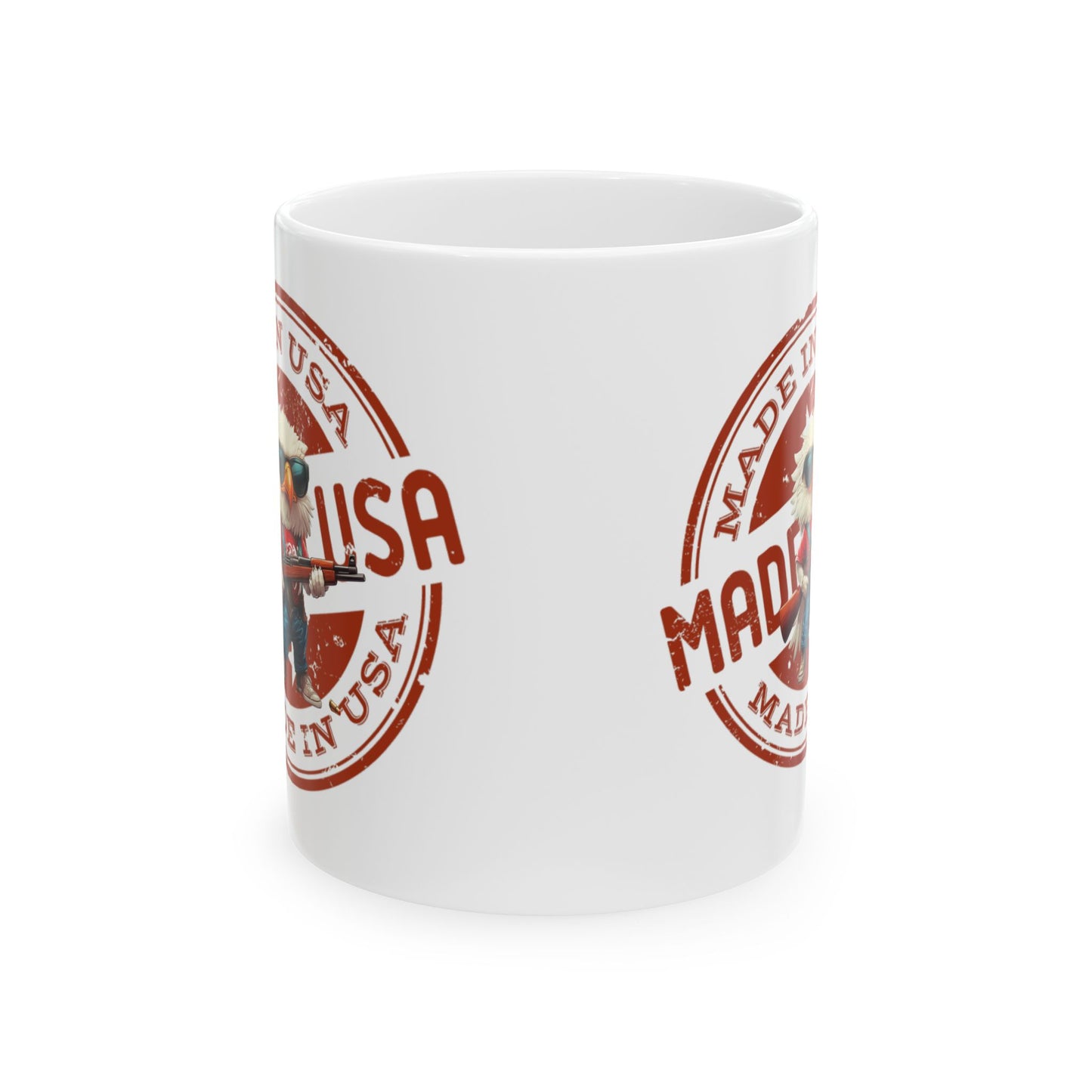 Made in America patriotic print Ceramic Mug, (11oz, 15oz)