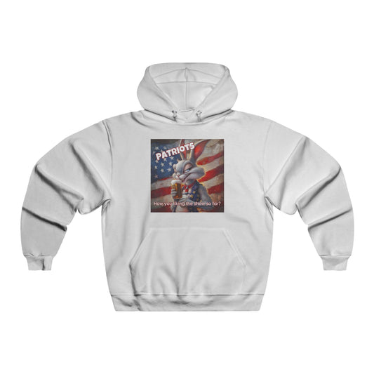 Patriots, how are you liking in the show? Trump print, Men's NUBLEND® Hooded Sweatshirt