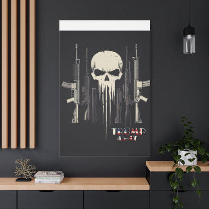 Trump print with skulls and guns, Matte Canvas, Stretched, 1.25"