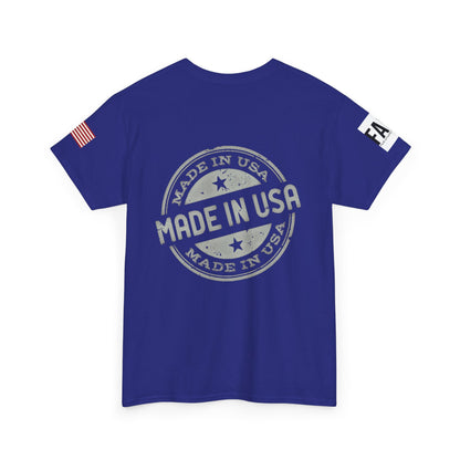 R- patriotic red white and badass trump print, Unisex Heavy Cotton Tee