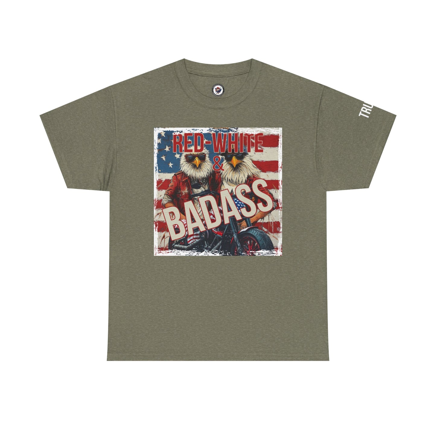 Red white and baddass trump print,Unisex Heavy Cotton Tee