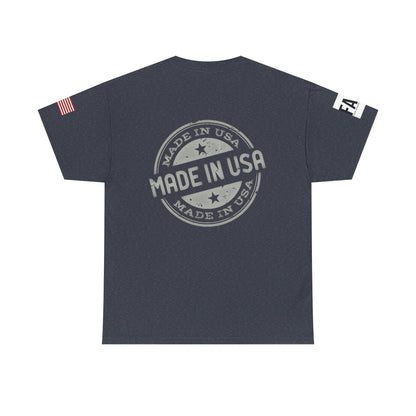 R- patriotic red white and badass trump print, Unisex Heavy Cotton Tee