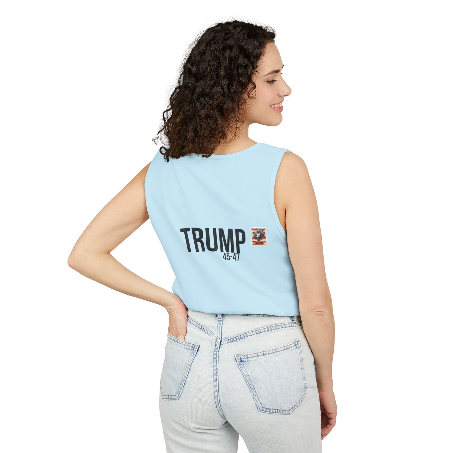 Doge trump cartoon print, Unisex Garment-Dyed Tank Top