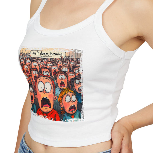 Meltdowns Incoming patriotic print in a Women's Spaghetti Strap Tank Top